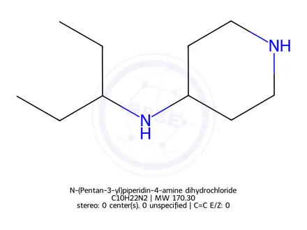Chemical structure of N-(Pentan-3-yl)piperidin-4-amine dihydrochloride