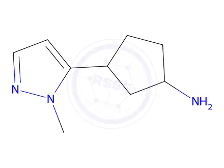 Chemical structure of 3-(1-Methyl-1h-pyrazol-5-yl)cyclopentan-1-amine