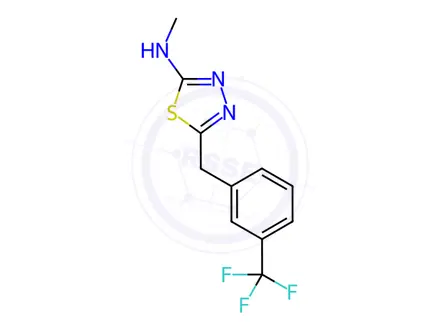 Chemical structure of N-Methyl-5-(3-(trifluoromethyl)benzyl)-1,3,4-thiadiazol-2-amine