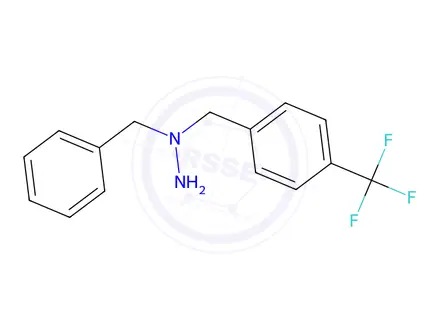 Chemical structure of 1-Benzyl-1-[4-(trifluoromethyl)benzyl]hydrazine dihydrochloride
