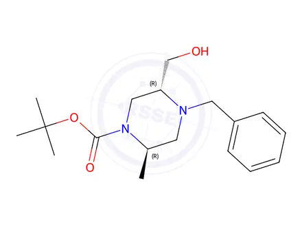Chemical structure of (2R,5R)-tert-Butyl 4-benzyl-5-(hydroxymethyl)-2-methylpiperazine-1-carboxylate