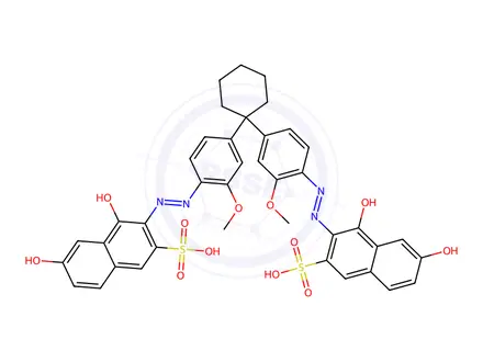 Chemical structure of 3,3'-[cyclohexylidenebis[(2-methoxy-4,1-phenylene)azo]]bis(4,6-dihydroxynaphthalene-2-sulphonic) acid