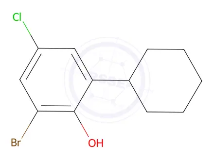 Chemical structure of 2-Bromo-4-chloro-6-cyclohexylphenol
