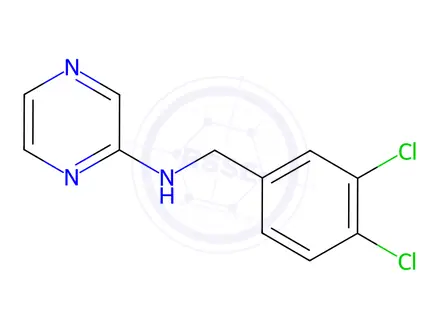 Chemical structure of N-(3,4-dichlorobenzyl)pyrazin-2-amine