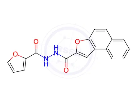 Chemical structure of N'-{naphtho[2,1-b]furan-2-carbonyl}furan-2-carbohydrazide