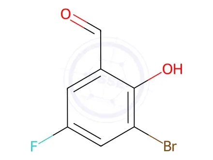Chemical structure of Benzaldehyde, 3-broMo-5-fluoro-2-hydroxy-