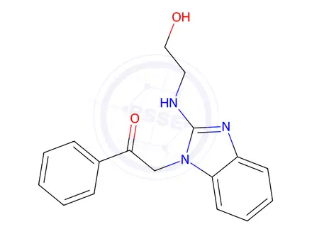 Chemical structure of 2-{2-[(2-hydroxyethyl)amino]-1H-benzimidazol-1-yl}-1-phenylethanone