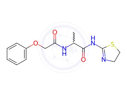 Chemical structure of N-(4,5-Dihydrothiazol-2-yl)-2-(2-phenoxyacetamido)propanamide