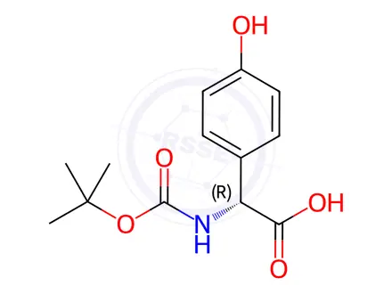 Chemical structure of BOC-4-Hydroxy-D-Phenylglycine