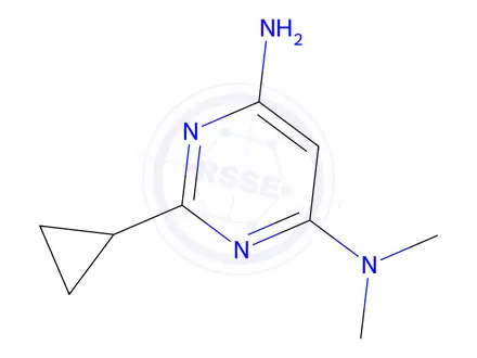 Chemical structure of 2-cyclopropyl-n4,n4-dimethylpyrimidine-4,6-diamine