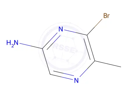 Chemical structure of 6-bromo-5-methylpyrazin-2-amine