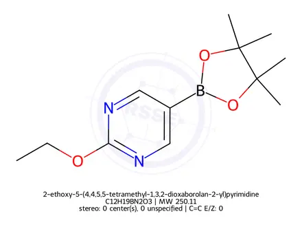 Chemical structure of 2-ethoxy-5-(4,4,5,5-tetramethyl-1,3,2-dioxaborolan-2-yl)pyrimidine