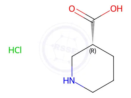 Chemical structure of (R)-(-)-3-piperidinecarboxylic acid hydrochloride