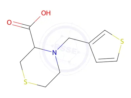 Chemical structure of 4-(Thiophen-3-ylmethyl)thiomorpholine-3-carboxylic acid
