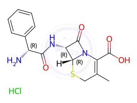 Chemical structure of Cephalexin (hydrochloride)