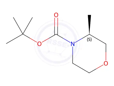 Chemical structure of (S)-tert-butyl 3-methylmorpholine-4-carboxylate