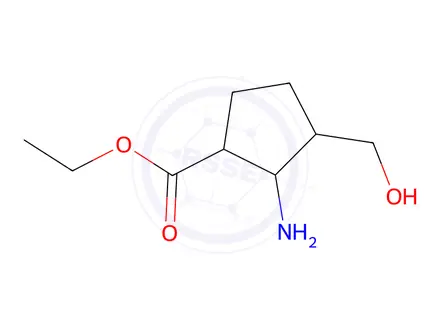 Chemical structure of Ethyl 2-amino-3-(hydroxymethyl)cyclopentanecarboxylate