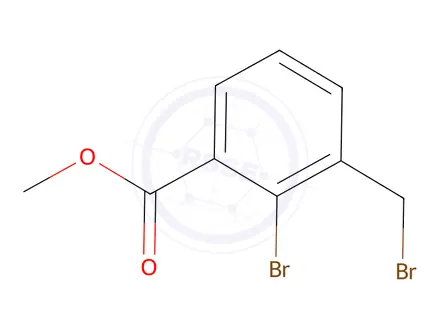 Chemical structure of Methyl 2-bromo-3-(bromomethyl)benzoate, 97%