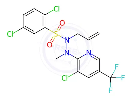 Chemical structure of N-allyl-2,5-dichloro-N'-(3-chloro-5-(trifluoromethyl)pyridin-2-yl)-N'-methylbenzenesulfonohydrazide