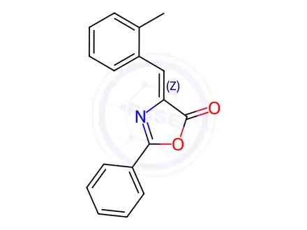 Chemical structure of (Z)-4-(2-methylbenzylidene)-2-phenyloxazol-5(4h)-one