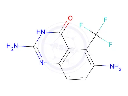 Chemical structure of 2,6-Diamino-5-(trifluoromethyl)quinazolin-4(1H)-one