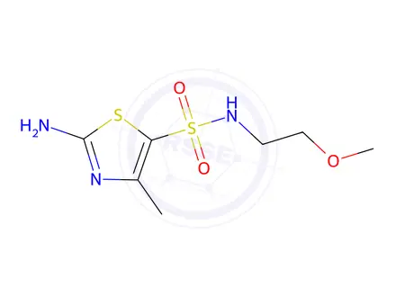 Chemical structure of 2-Amino-N-(2-methoxyethyl)-4-methylthiazole-5-sulfonamide