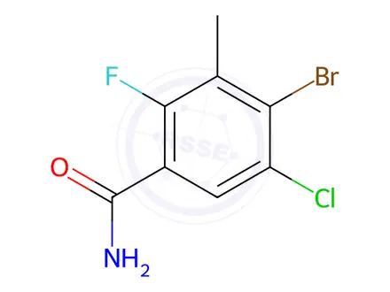 Chemical structure of 4-Bromo-5-chloro-2-fluoro-3-methylbenzamide