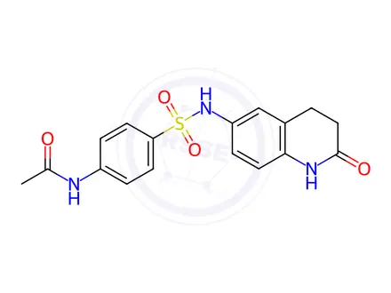 Chemical structure of N-(4-(N-(2-Oxo-1,2,3,4-tetrahydroquinolin-6-yl)sulfamoyl)phenyl)acetamide