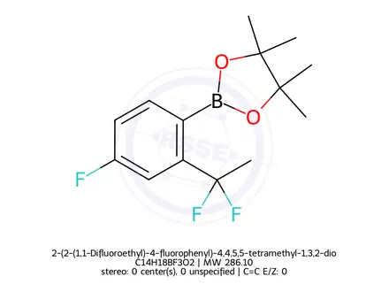 Chemical structure of 2-(2-(1,1-Difluoroethyl)-4-fluorophenyl)-4,4,5,5-tetramethyl-1,3,2-dioxaborolane