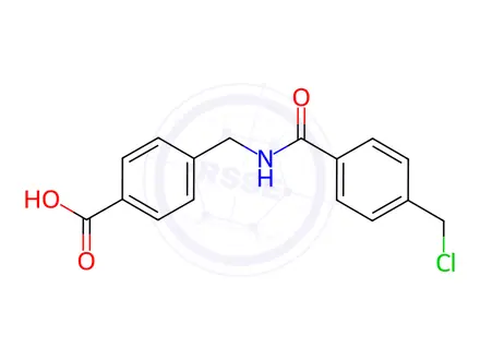 Chemical structure of 4-((4-(Chloromethyl)benzamido)methyl)benzoic acid