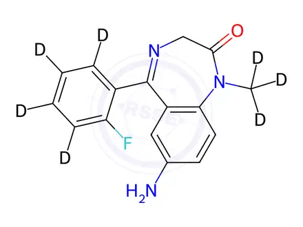 Chemical structure of 7-Aminoflunitrazepam-d<SUB>7</SUB> solution