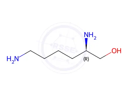 Chemical structure of 1-Hexanol, 2,6-diamino-, hydrochloride (1:2), (2R)-