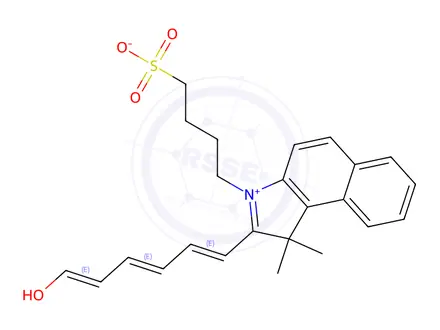 Chemical structure of 4-(2-((1E,3E,5E)-6-hydroxyhexa-1,3,5-trien-1-yl)-1,1-dimethyl-1H-benzo[e]indol-3-ium-3-yl)butane-1-sulfonate