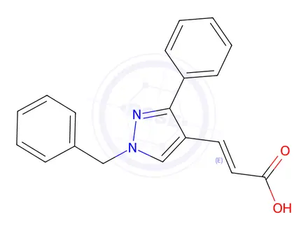 Chemical structure of (2e)-3-(1-Benzyl-3-phenyl-1h-pyrazol-4-yl)prop-2-enoic acid
