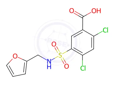 Chemical structure of 2,4-DICHLORO-5-[(FURAN-2-YLMETHYL)-SULFAMOYL]-BENZOIC ACID