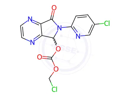 Chemical structure of 7-Chloromethyloxy-carbonyloxy-6-(5-chloropyridin-2-yl)-6,7-dihydro-5H-pyrrolo[3,4-b]pyrazin-5-one