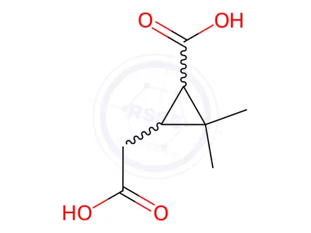 Chemical structure of 3-(Carboxymethyl)-2,2-dimethylcyclopropane-1-carboxylic Acid