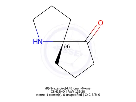 Chemical structure of (R)-1-azaspiro[4.4]nonan-6-one