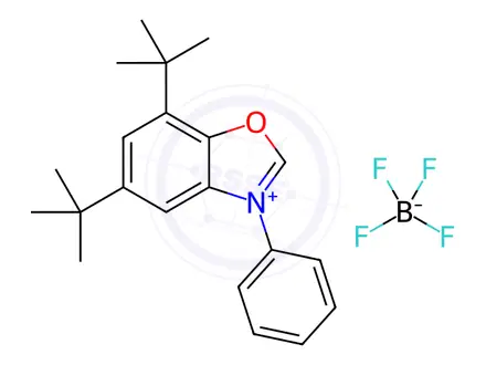 Chemical structure of 5,7-Di-tert-butyl-3-phenylbenzo[d]oxazol-3-ium tetrafluoroborate