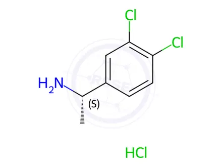 Chemical structure of (S)-1-(3,4-Dichlorophenyl)ethanamine hydrochloride