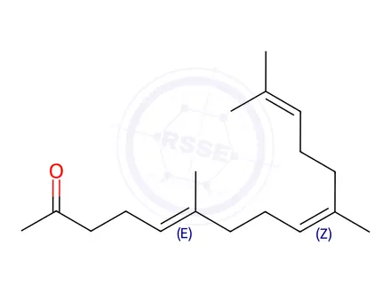 Chemical structure of (5E,9Z)-6,10,14-Trimethylpentadeca-5,9,13-trien-2-one