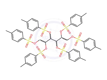 Chemical structure of 1-methyl-4-[1,2,4,5,6-pentakis-(4-methylphenyl)sulfonyloxyhexan-3-yloxysulfonyl]benzene