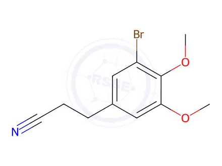 Chemical structure of 3-(3-bromo-4,5-dimethoxyphenyl)propanenitrile