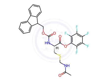 Chemical structure of Fmoc-S-acetamidomethyl-L-cysteine pentafluorophenyl ester