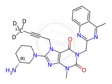 Chemical structure of Linagliptin-13C-d3 (1398044-43-3)