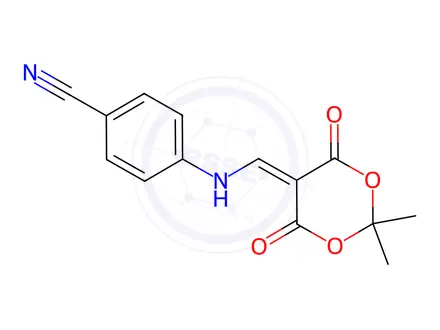 Chemical structure of Benzonitrile, 4-[[(2,2-diMethyl-4,6-dioxo-1,3-dioxan-5-ylidene)Methyl]aMino]-