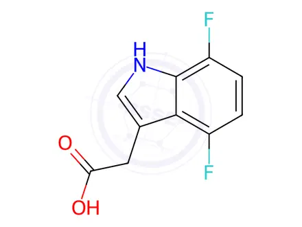 Chemical structure of 2-(4,7-Difluoro-1H-indol-3-yl)acetic acid