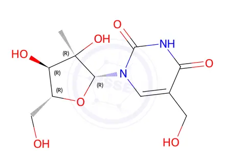 Chemical structure of 5-Hydroxymethyl-2'--C-methyluridine