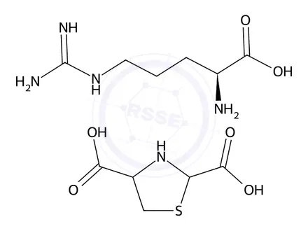 Chemical structure of (S)-2-Amino-5-guanidinopentanoic acid thiazolidine-2,4-dicarboxylic acid (1:1)