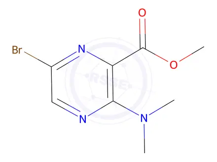 Chemical structure of Methyl 6-bromo-3-(dimethylamino)pyrazine-2-carboxylate